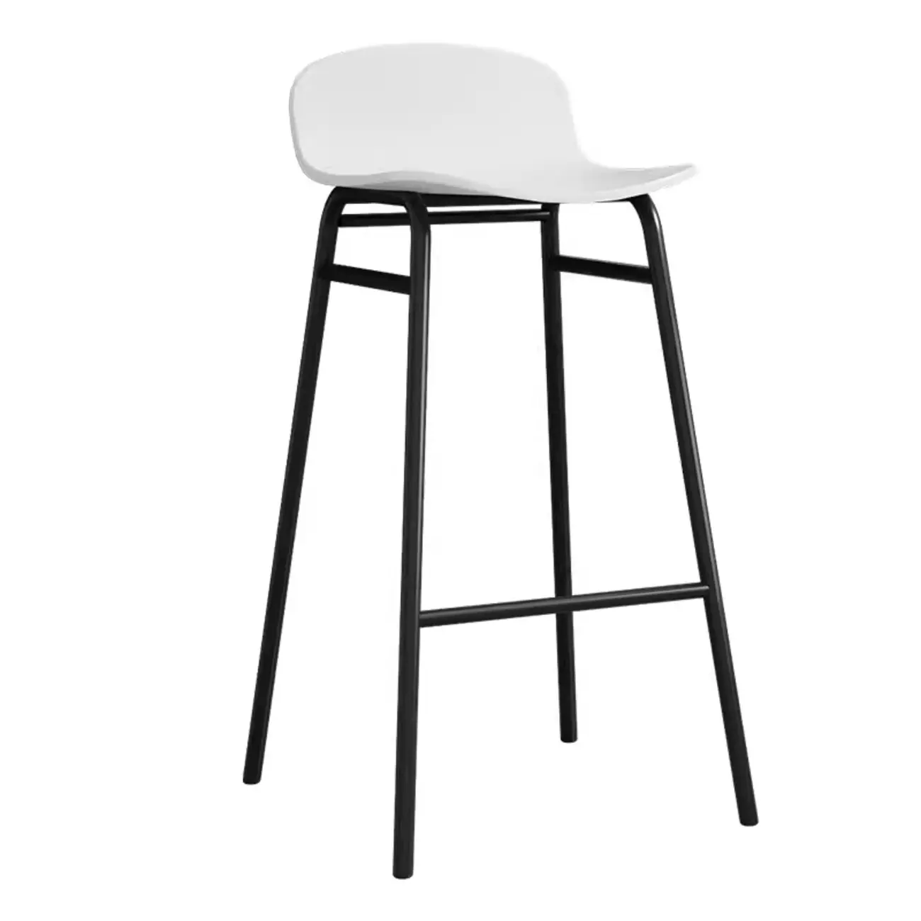 Minimalist Plastic Bar Stools with Metal Frame