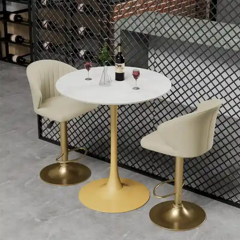 39.37  High Bar Table Round Cafe Bistro Pub Cocktail Kitchen Table Sintered Stone-top