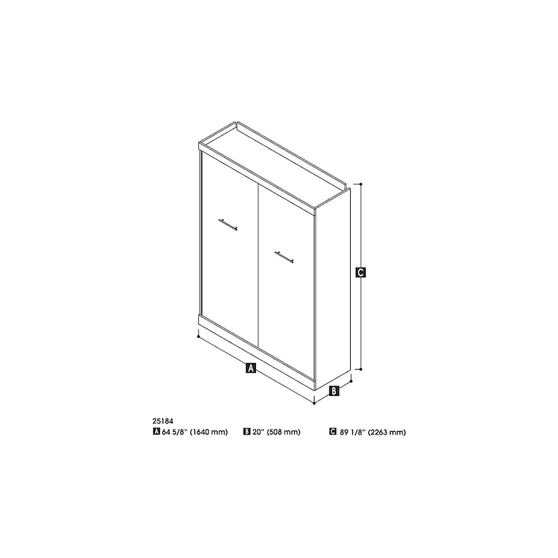 Nebula 65W Queen Murphy Bed, Space-Saving Wall Bed by Bestar