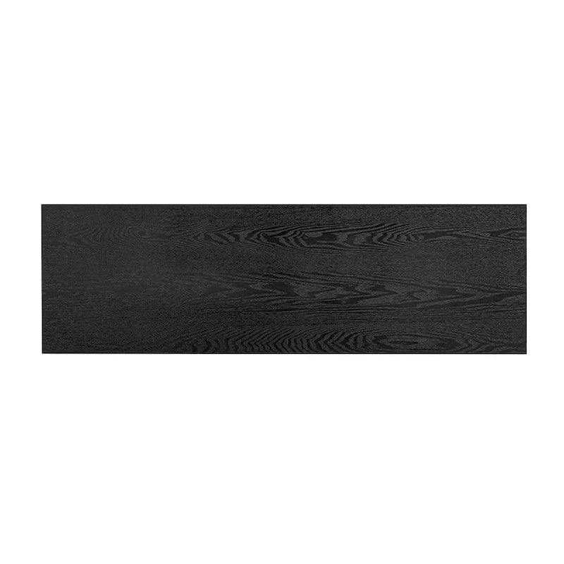 51.3 MDF Classic Stripe Console Table - Ash Veneer & Fir Wood Legs with 2 Drawers