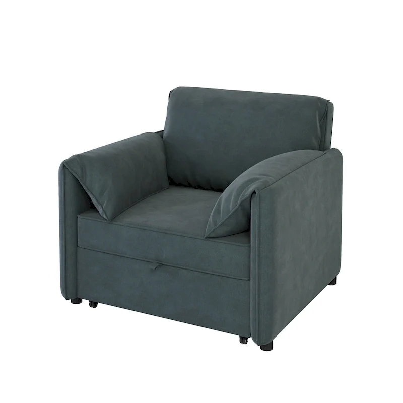 Roomfitters Convertible Sofa Bed, 3 in 1 Sleeper Chair with Adjustable Backrest and Thick Cushions, Linen Frame