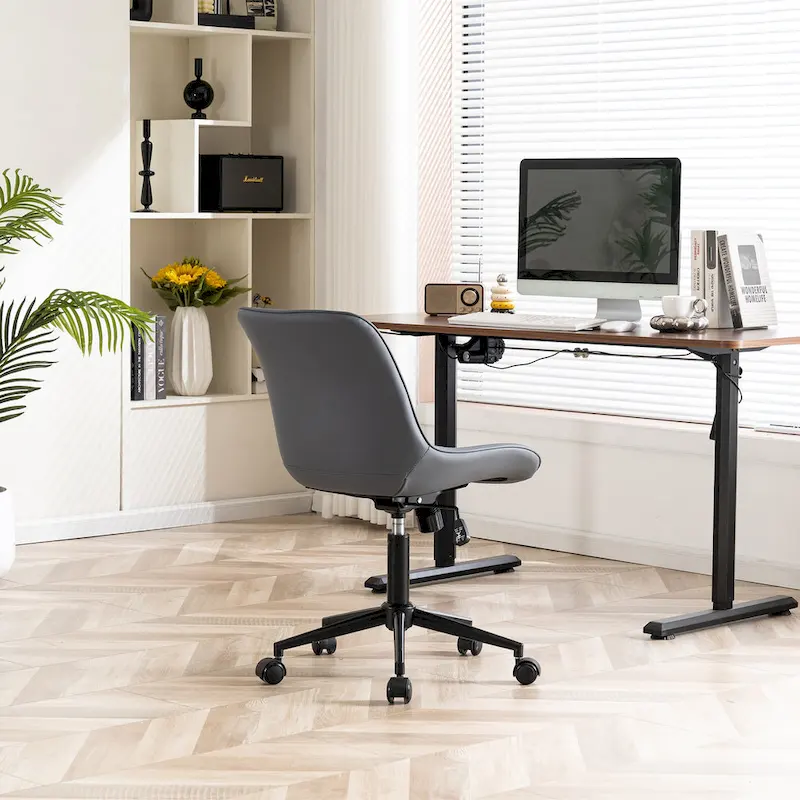 Armless Home Office Desk Chairs with Wheels Rolling Task Chair