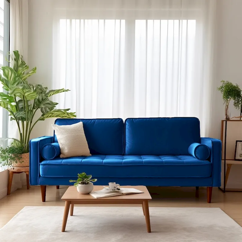 Edona 70 Velvet Square Arm Sofa