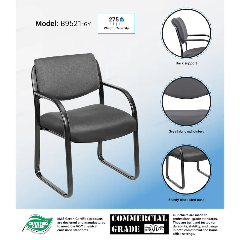 Boss Steel Frame Fabric Guest Chair
