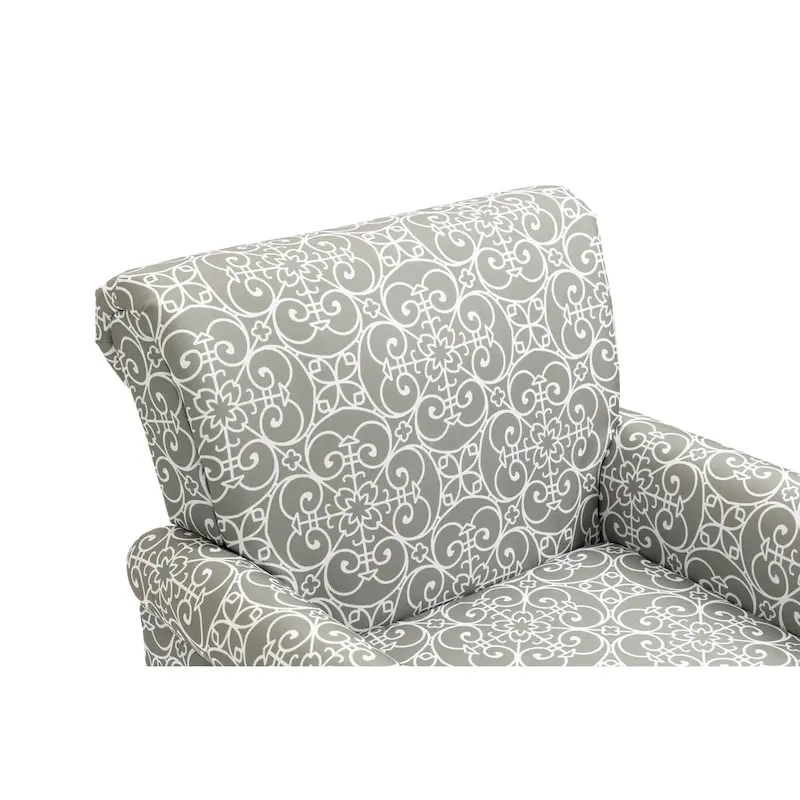 Mid-Century Modern Accent Chair, Linen Armchair w/Tufted Back/Wood Legs