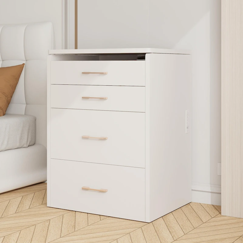 23.6 Makeup Vanity Table with Flip Top Lighted, 3 in 1 Vanity Desk with Glass, LED Light & Power Outlet, 3 Drawers