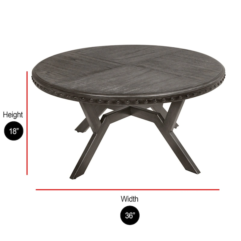 Steve Silver Avilla Grey Wood and Metal Industrial Coffee Table