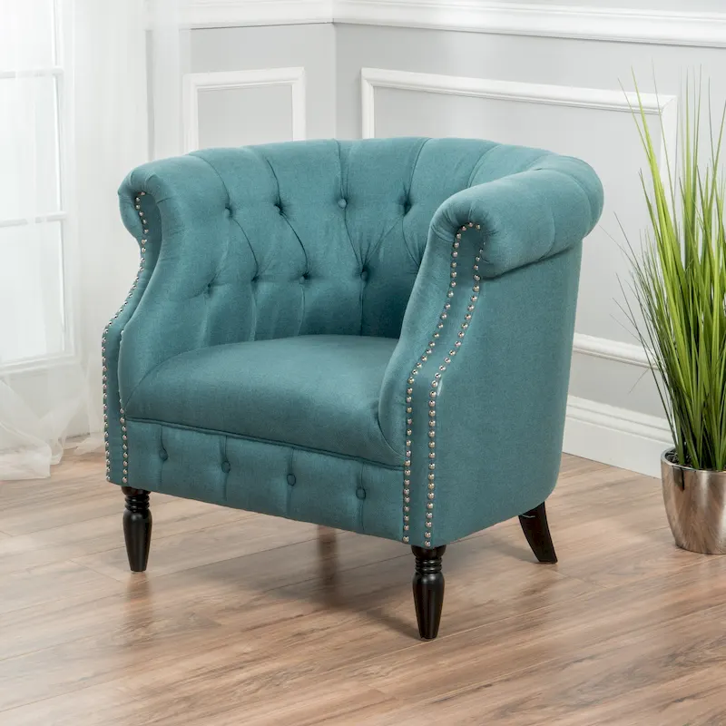 Akira Tufted Fabric Club Chair by Christopher Knight Home