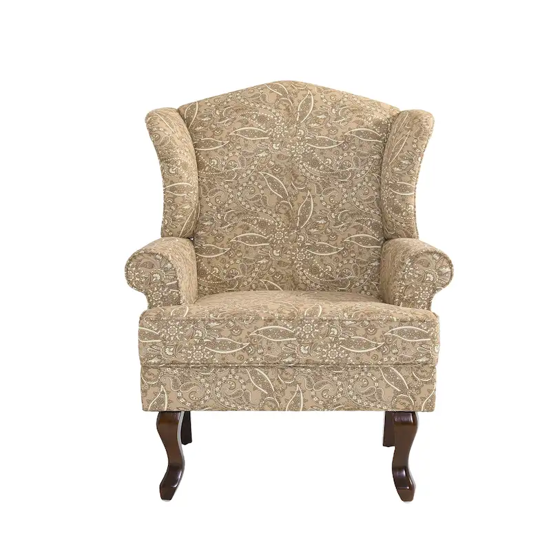 2 Set Traditional Wingback Accent Chairs Upholstered Armchair