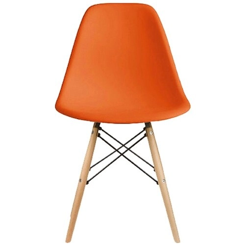 Designer Plastic Eiffel Chair Natural Wood Legs Retro Dining Armless With Back Desk Accent Living Room Side Dowel DSW
