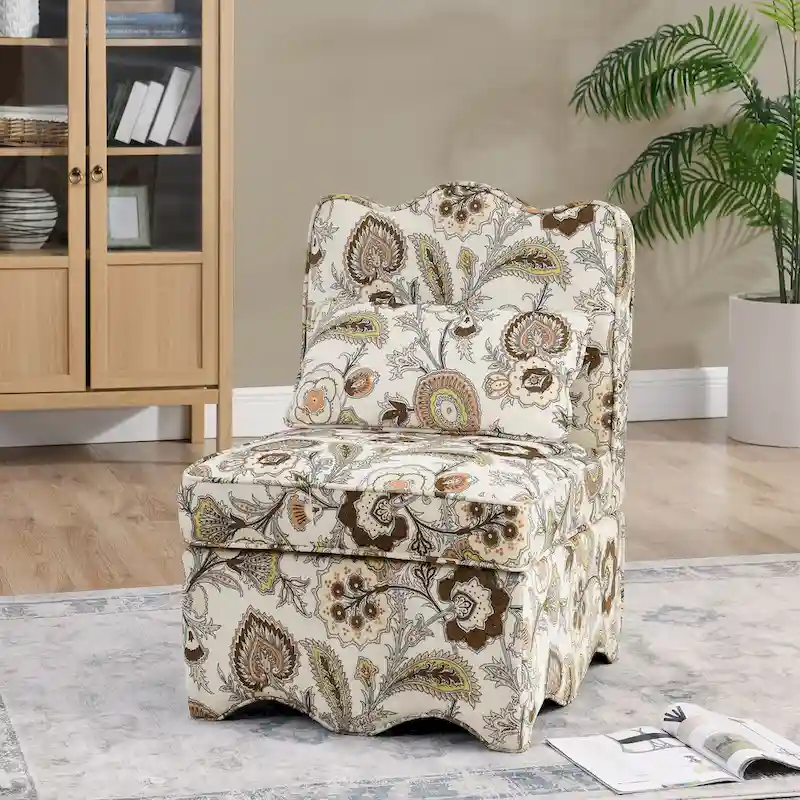 Velvet single dining chair with soft seat cushion