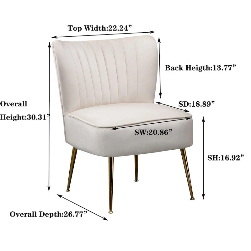 Velvet Upholstered Accent Side Chairs(Set of 2)