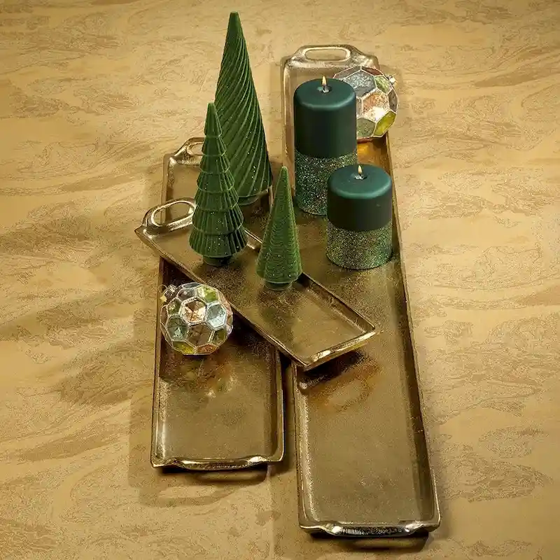 Khanya Rectangular Aluminum Trays, Set of 2