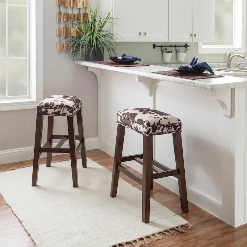 Brown Cow Print Bar Stool