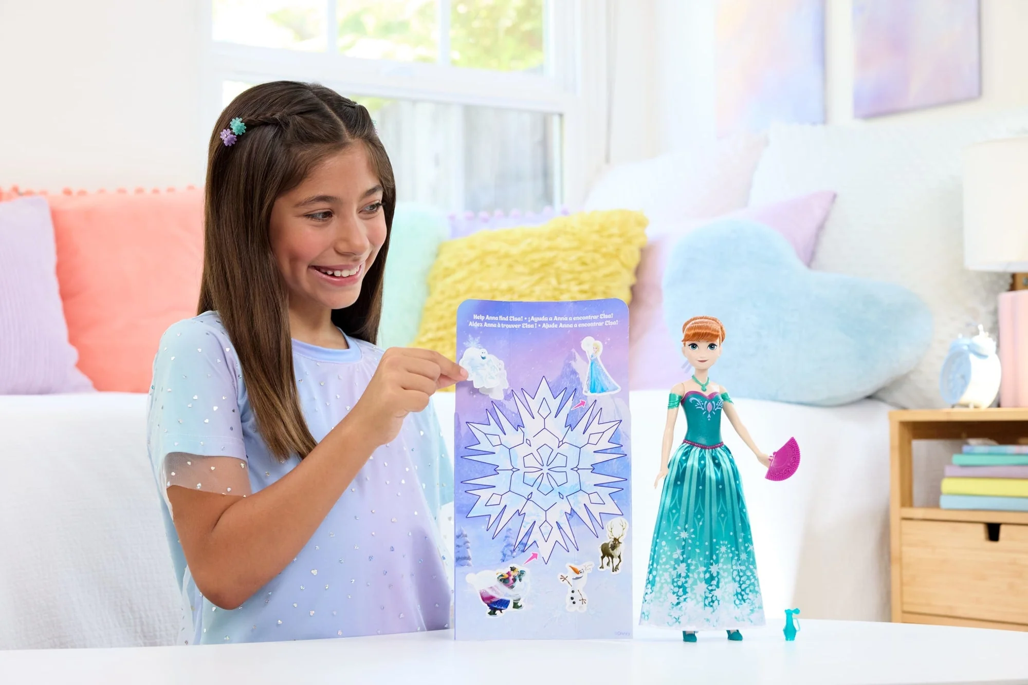 Disney Frozen Spin & Reveal Anna Fashion Doll & Accessories With 11 Surprises From Disney Movie