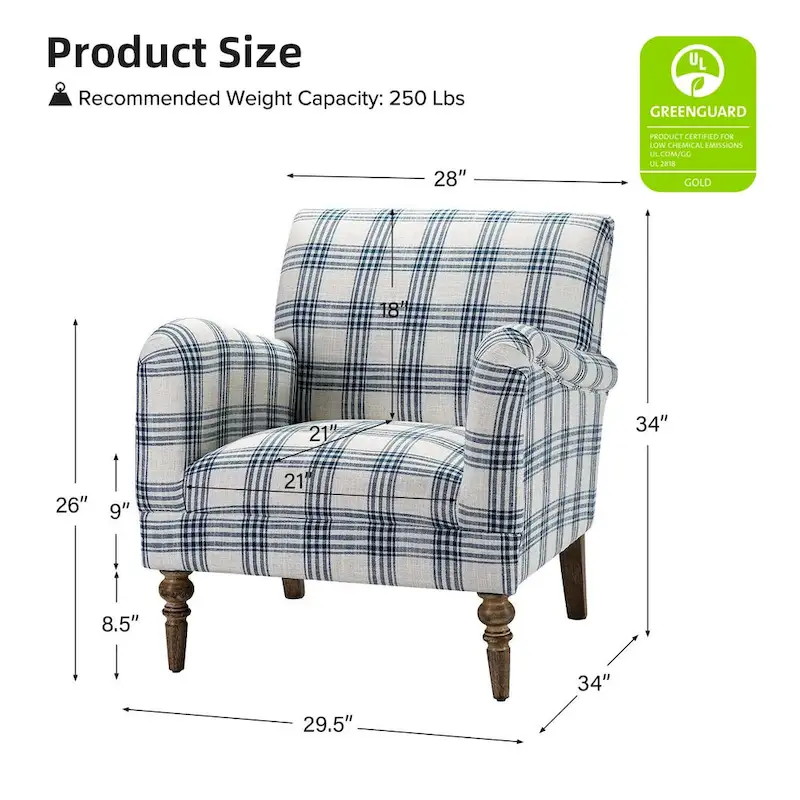 Mandan 29.5 Wide Traditional Accent Armchair with Solid Wood Legs Set of 2 by HULALA HOME