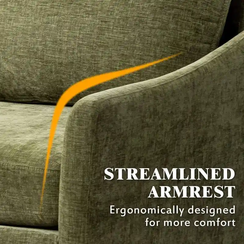 EROMMY U Shaped 6-seat Sectional Sofa Couch, Reversible Sleeper in Modern Chenille Design, with Chaise Lounge and Ottoman