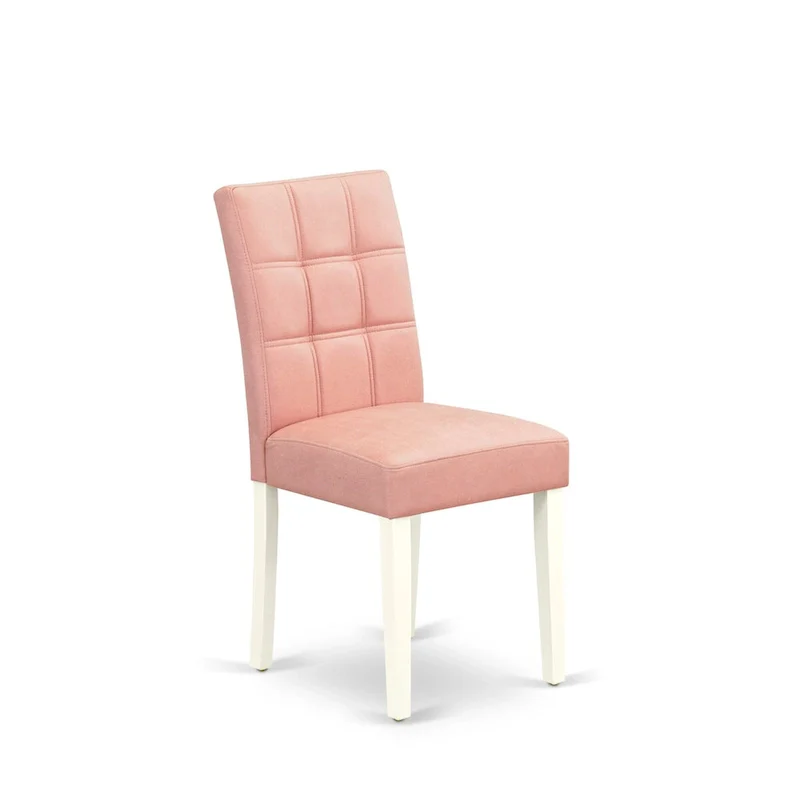 East West Furniture Kitchen Set Includes a Round Kitchen Table and Chairs, Linen White (Pieces Options)