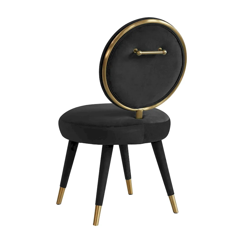 Kylie Oval-back Armless Velvet Dining Chair