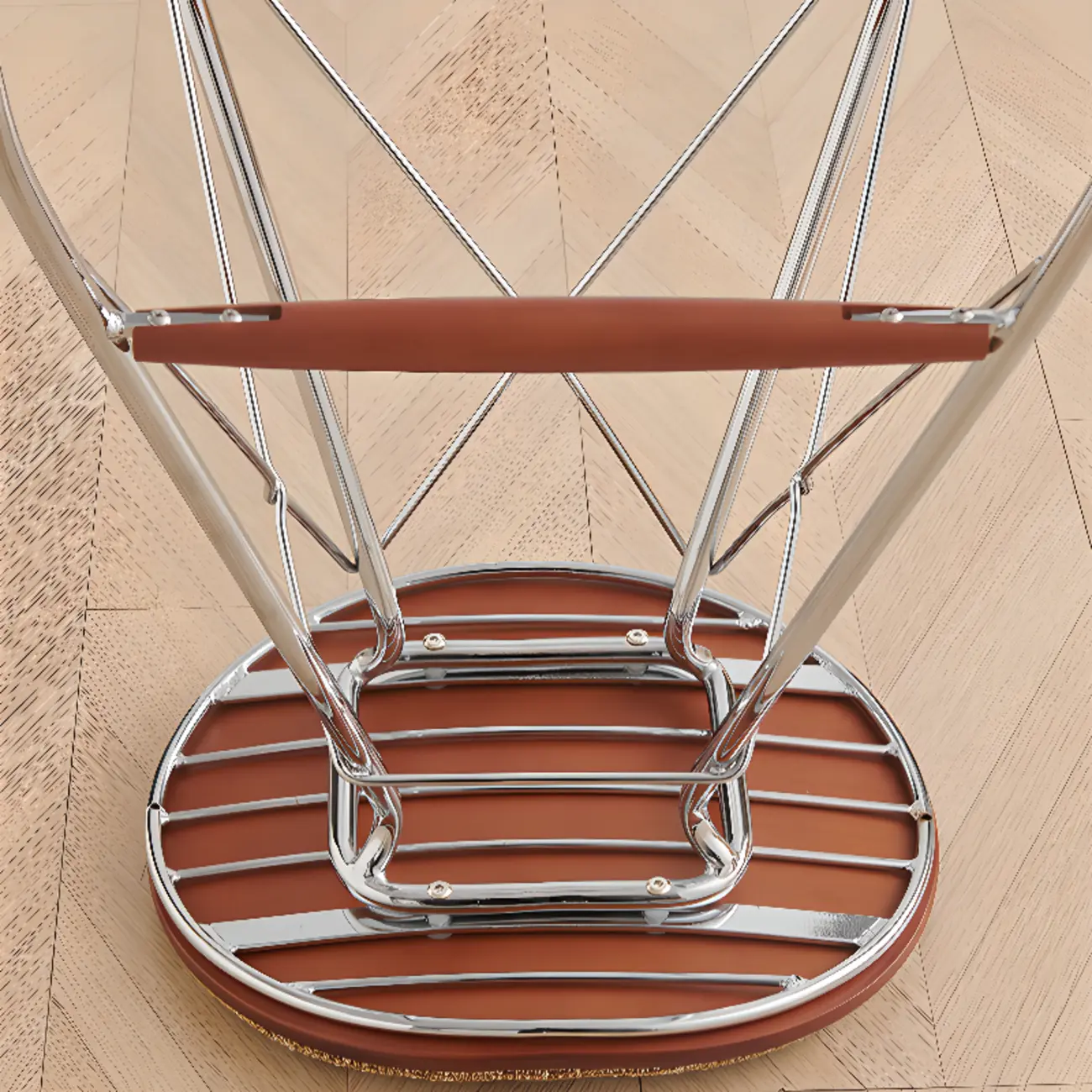 Adjustable Metal Frame Knitting Cushion Backless Bar Stool