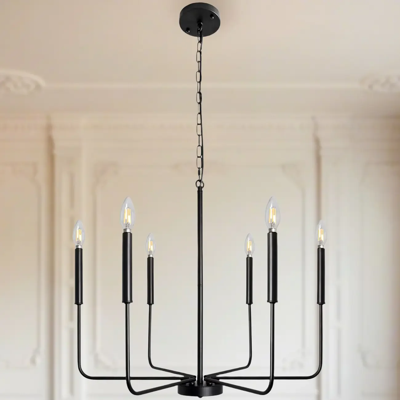 Industrial Black Chandeliers at Home with Adaptable Height