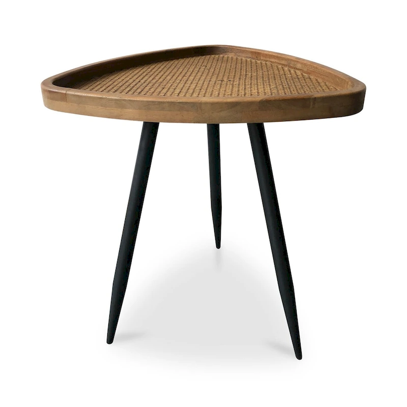 Macari Rollins Rattan Top Side Table - 17 W x 17 D x 19 H