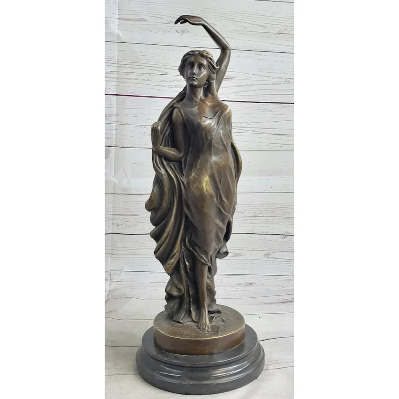 Detailed Handcrafted Gorgeous Woman Female Solid Bronze Sculpture Figurine