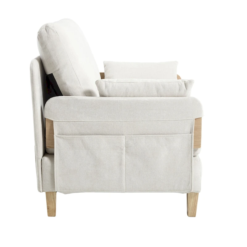 Chenille Upholstered 3-in-1 Convertible Sleeper Foldable Sofa Bed Recliner Chair with 3 Pillows