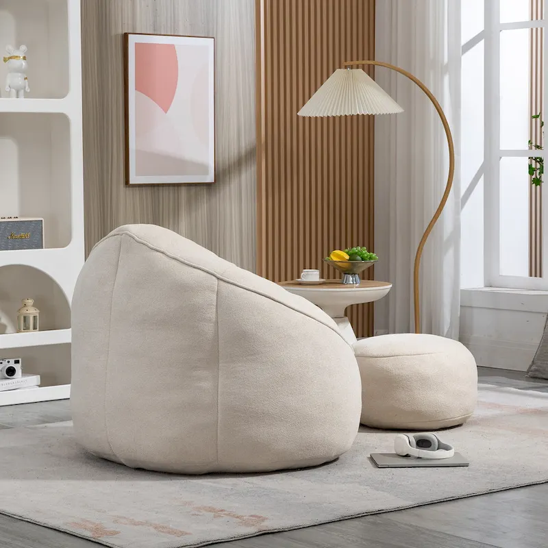 Bedding Bean Bag Sofa Chair With Footrest