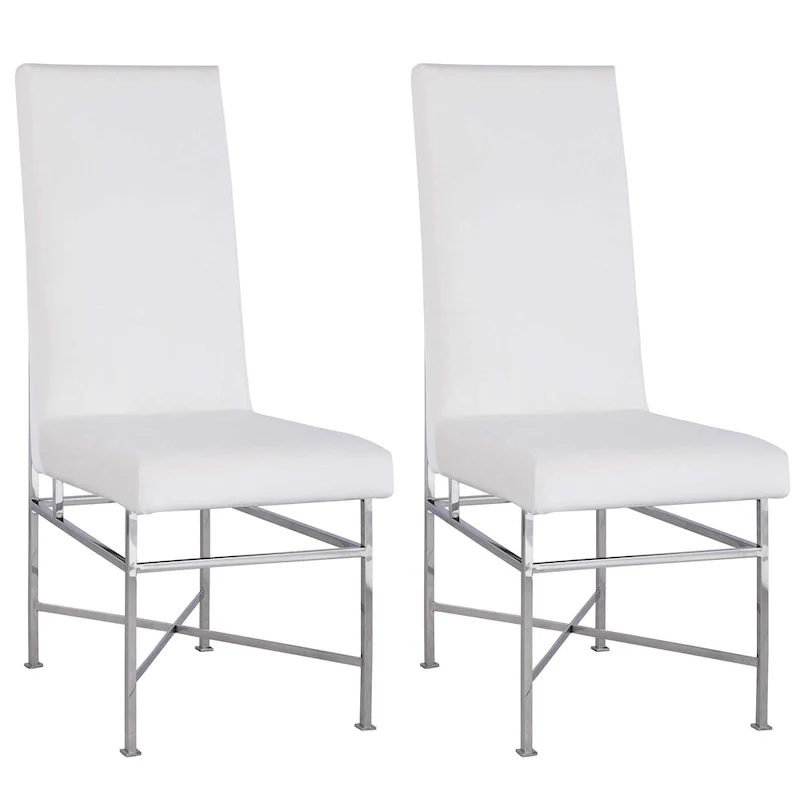 Somette Contemporary Side Chair with Steel Frame, Set of 2 - N/A