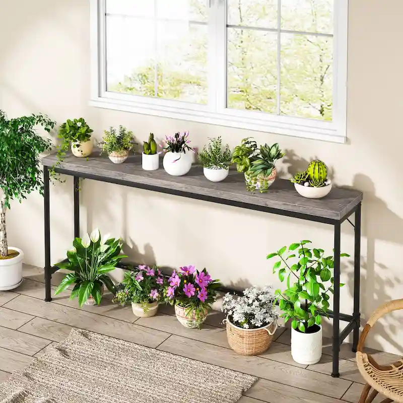 71-Inch Long Narrow Console Table, 37.4 Inches Height Bar Table