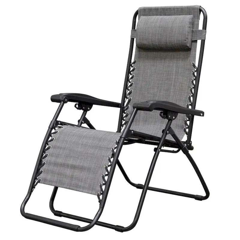 Infinity Zero Gravity Steel Frame Patio Deck Chair, Grey (Pair) - 22