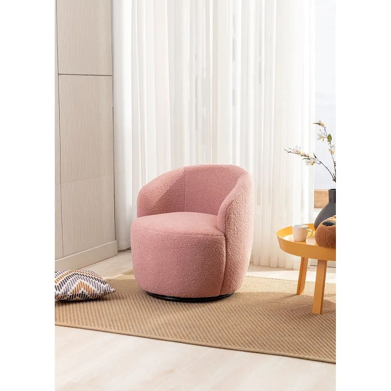 Teddy Fabric Swivel Accent Armchair Barrel Chair