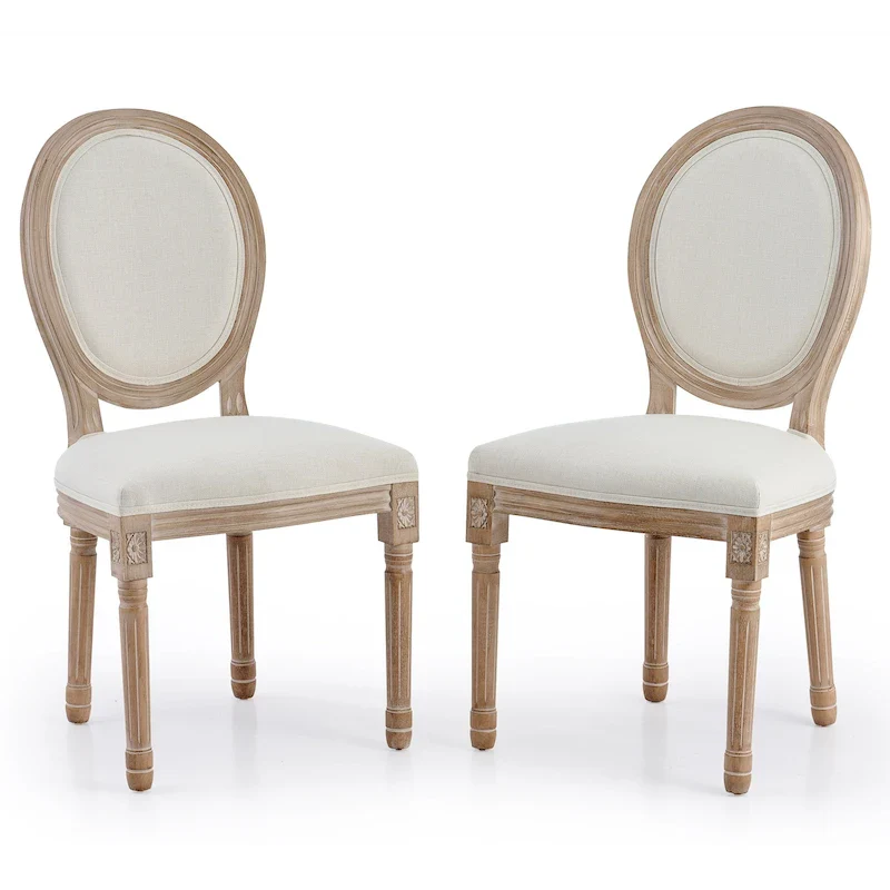 CO-Z King Louis XVI Upholstered Dining and Side Chairs, Set of 2
