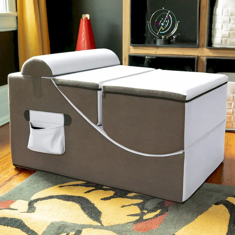 Jaxx Flexx V-Tex Convertible 3 in 1 Gamer Chair, Table, & Ottoman w/ Adjustable Headrest - Vinyl