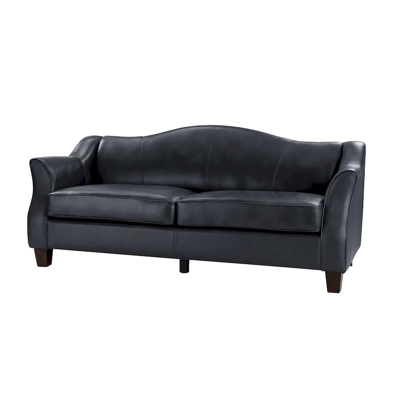 Sandra 81.5 Classic Genuine Leather Sofa With Solid Wood Legs By HULALA HOME