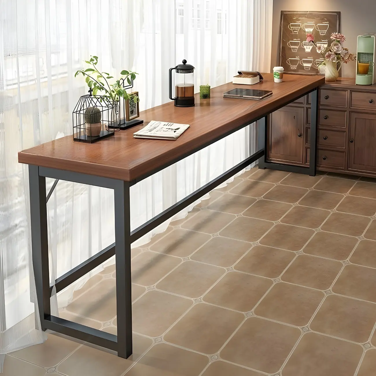 Modern Manufactured Wood Pub Table and Backless Stools Sets