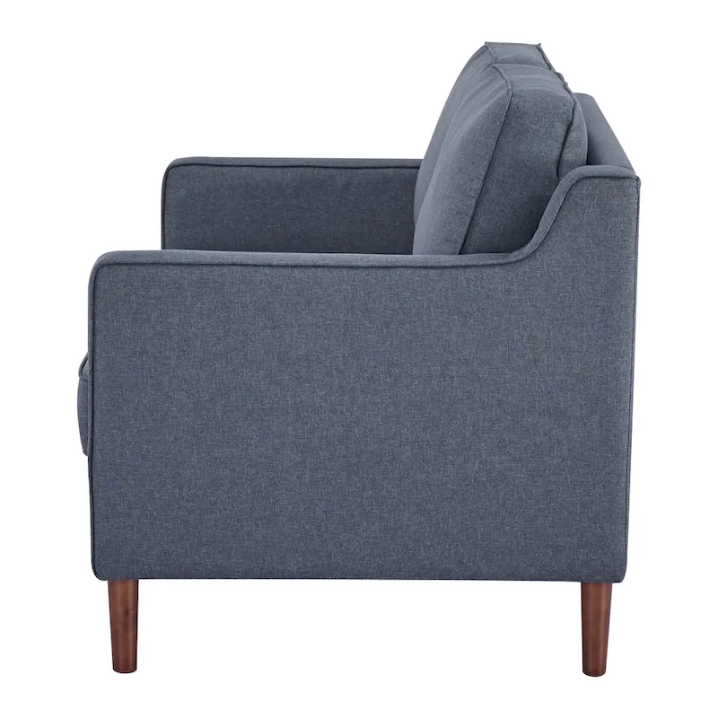 Sedona Modern Loveseat Sofa, Faux Linen / Vegan Leather Couch - N/A