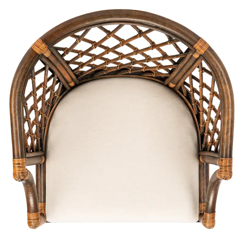 SAFAVIEH Theona Rattan Lattice Arm Chair - 22.3 W x 23 L x 31.3 H - 22Wx23Dx31H