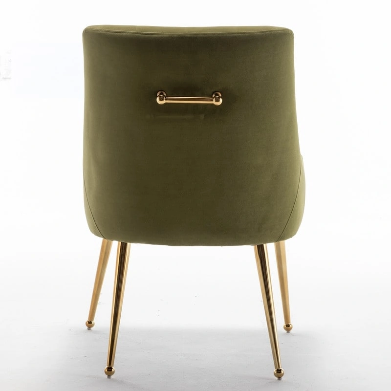 Modern Dining Chairs Set of 2, Upholstered Accent Chair Tufted Back Armless Chair with Back Pull