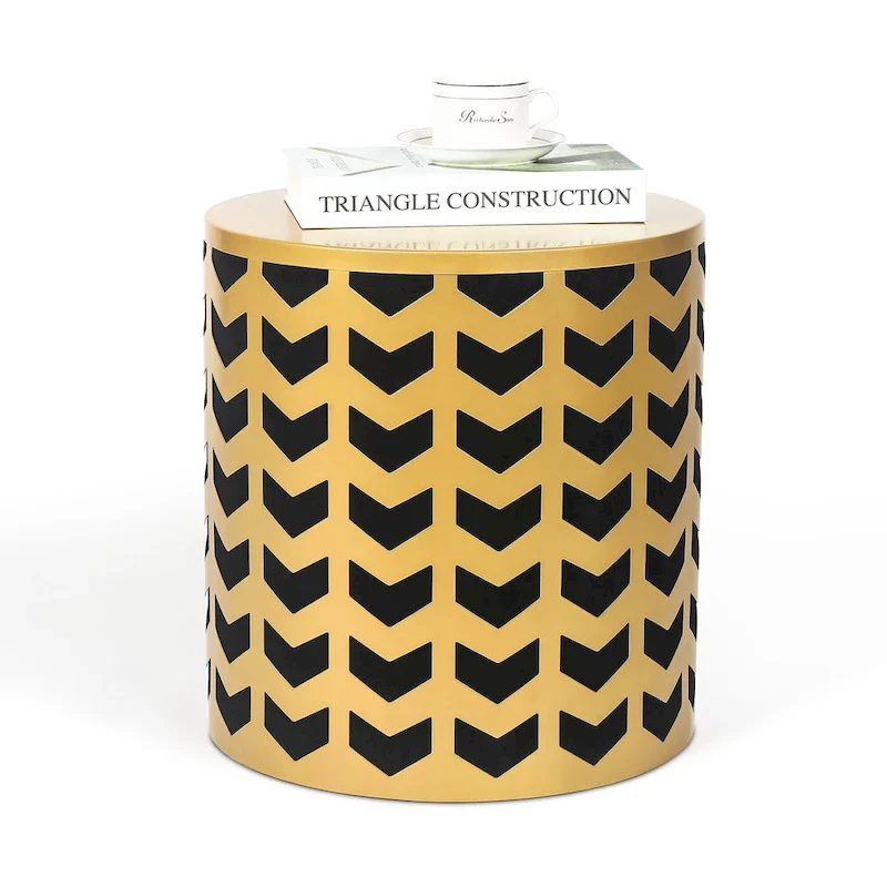 Adeco Set of 2 Round Nesting Side End Tables Set - Set of 2