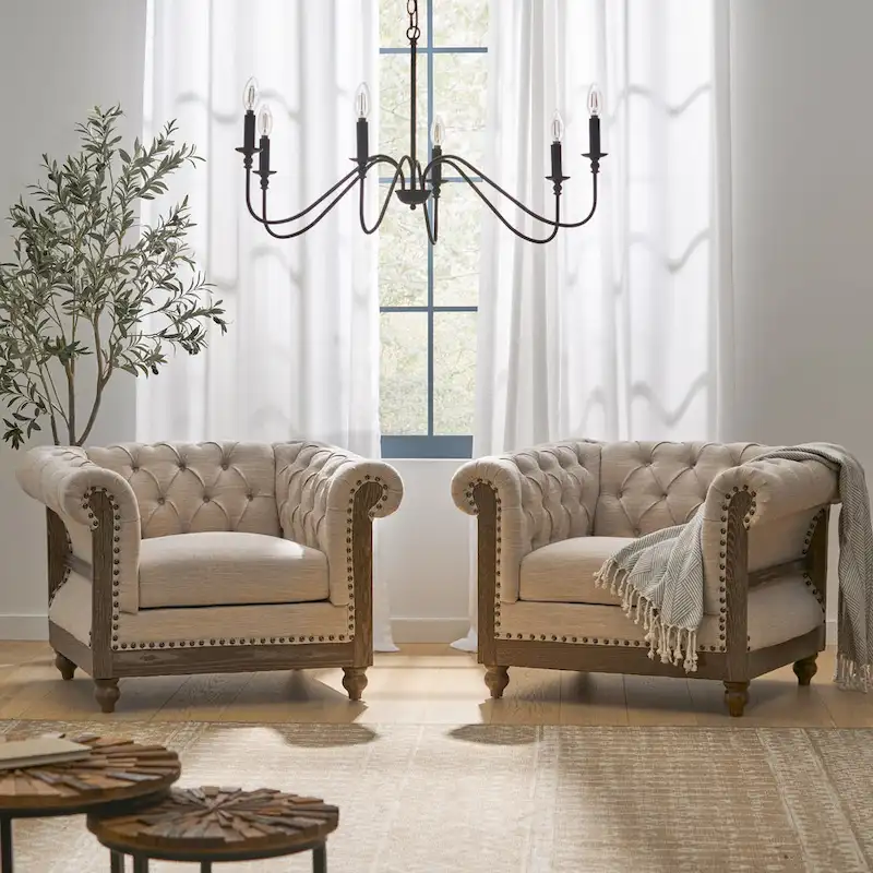 Voll Fabric Club Chairs (Set of 2) by Christopher Knight Home