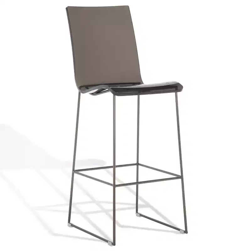 Bryant Acrylic Barstool - SFV2564 - Smoke Grey/Gunmetal - Safavieh Couture