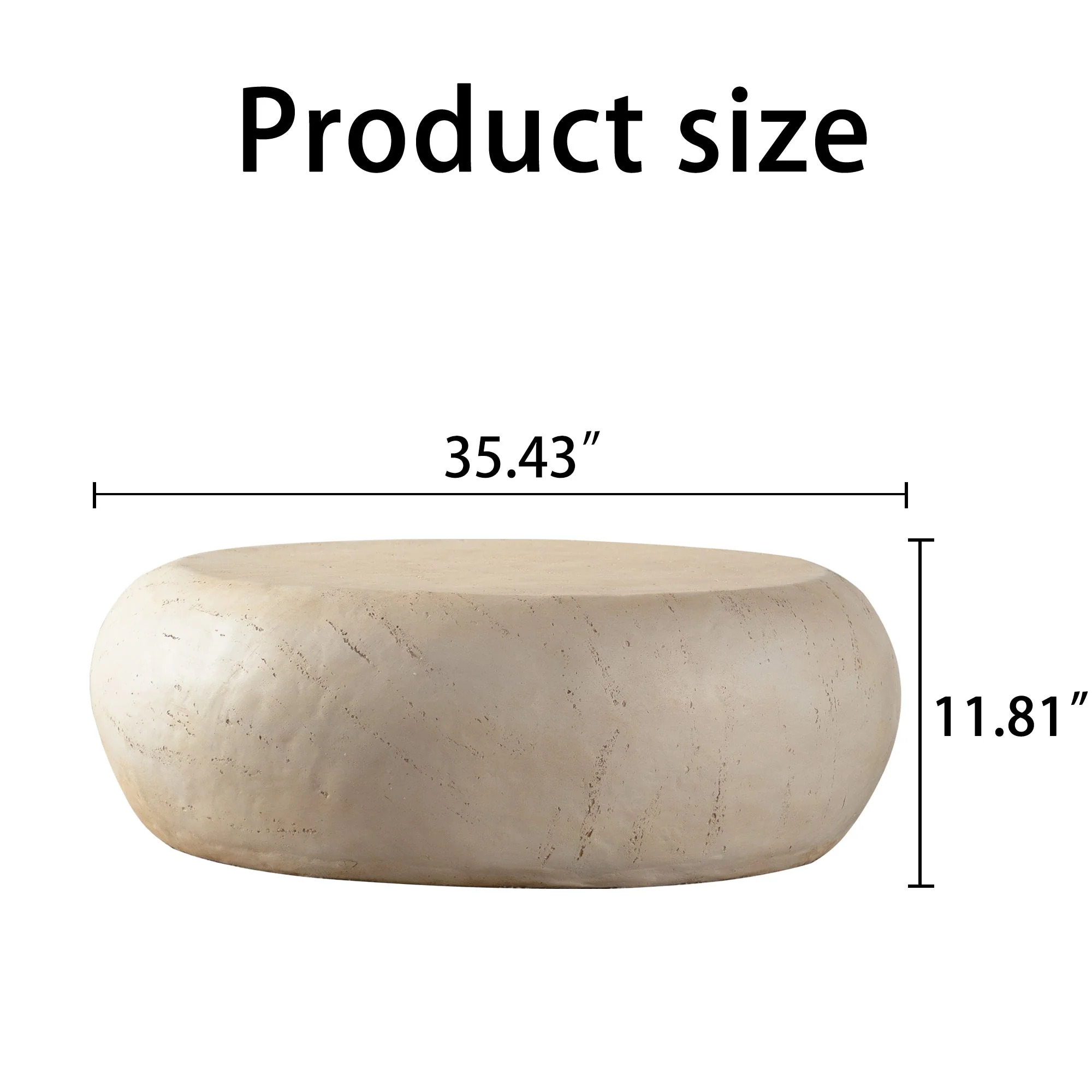 Mid-Century Faux Stone Round Coffee Table