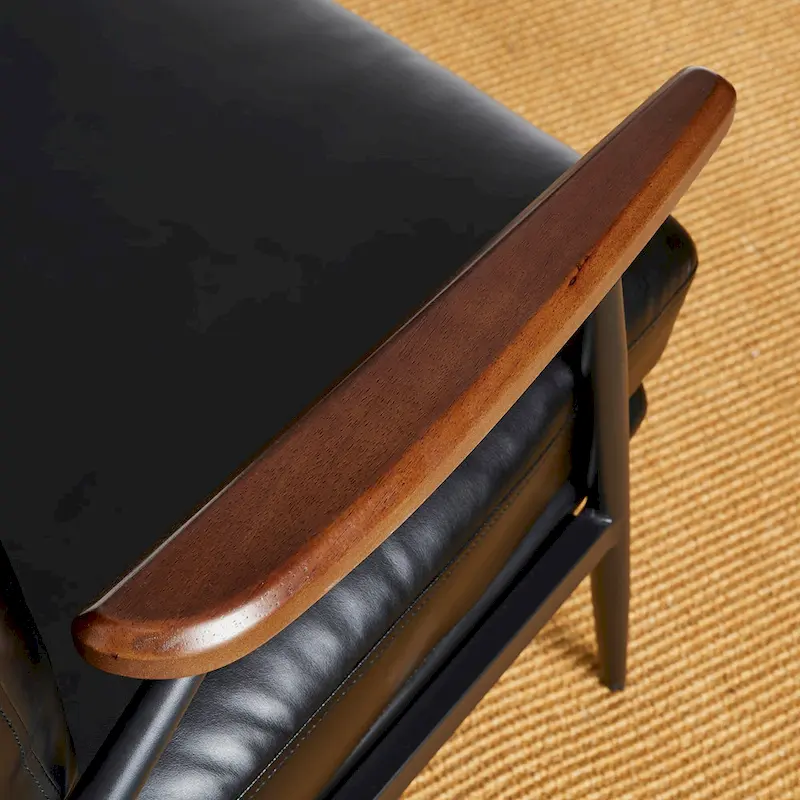 Glitzhome 28 W Mid-century Modern Soft PU Leather Accent Armchair - 28  W x 31  D x 30.75  H