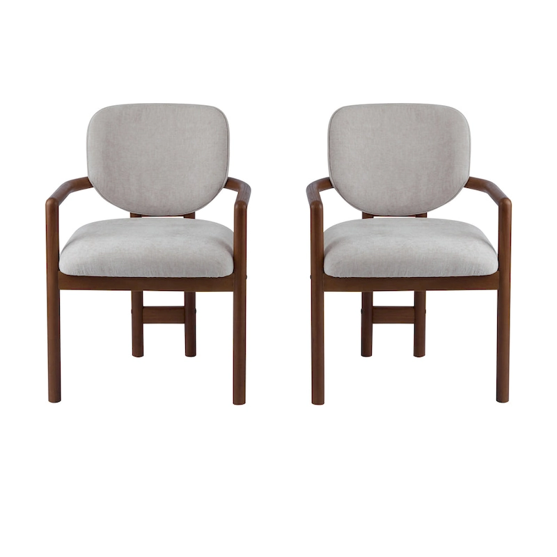 Upholstered Dining Chairs Set of 2, Side Chairs with Rubber Wood Legs, 300 LBS Weight Capacity