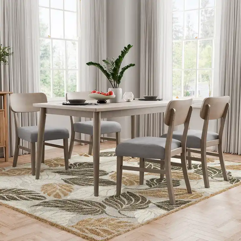 Furniture of America Calista Modern Grey Rectangle Wood Dining Set