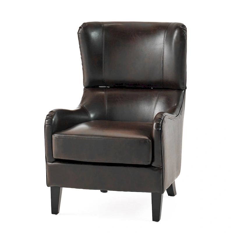27 High Back Accent Chair with Wing Back and Birch Legs