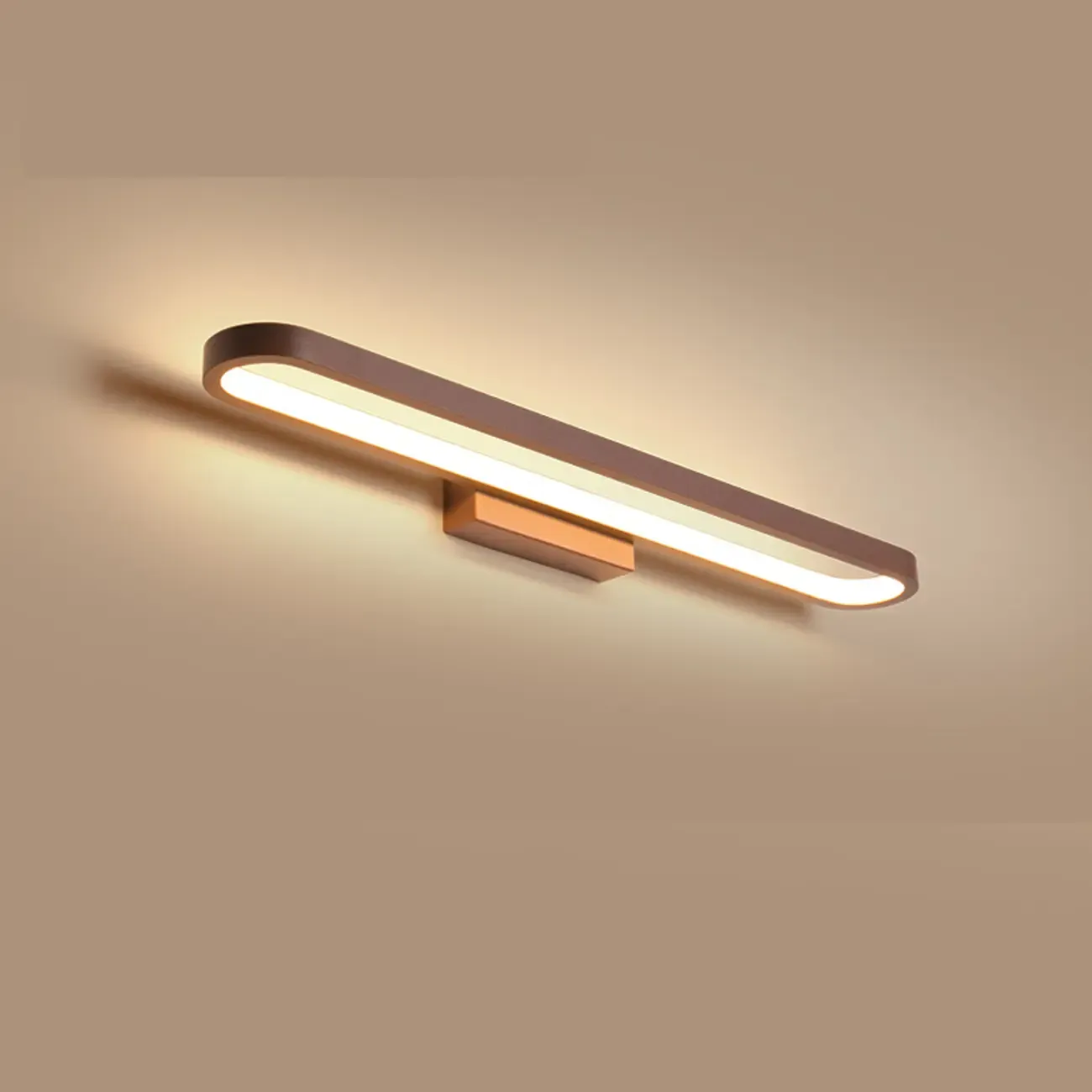 Modern Coffee Straight LED Bathroom Vanity Light in Hardwired