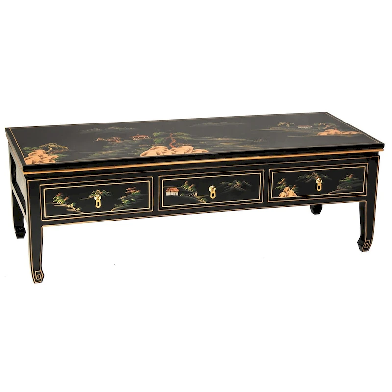 Black Lacquer Coffee Table - Landscape
